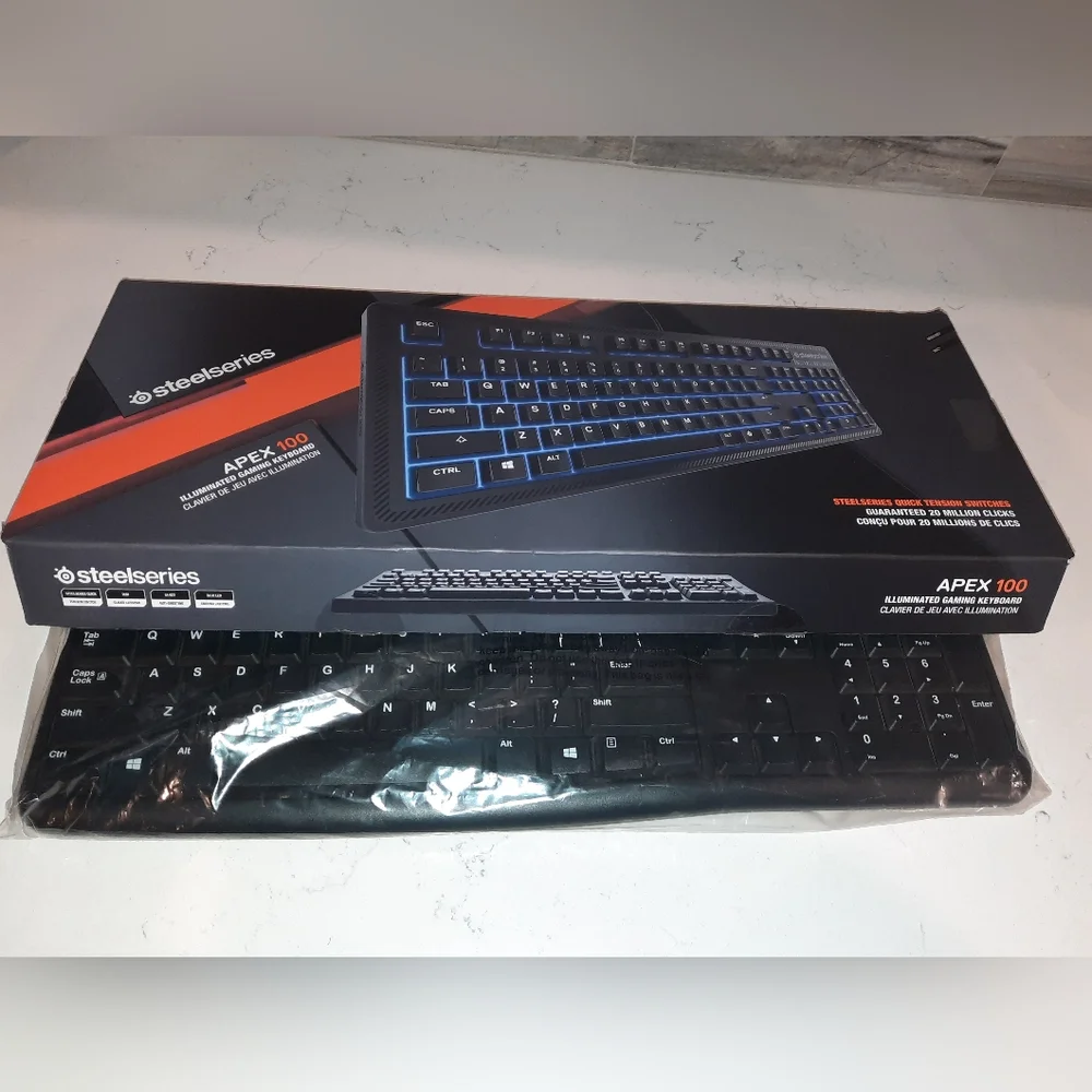 Steelseries apex 100 blue led gaming keyboard